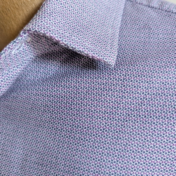 Ben Sherman Purple Waffle Texture Dress Shirt - Picture 6 of 15